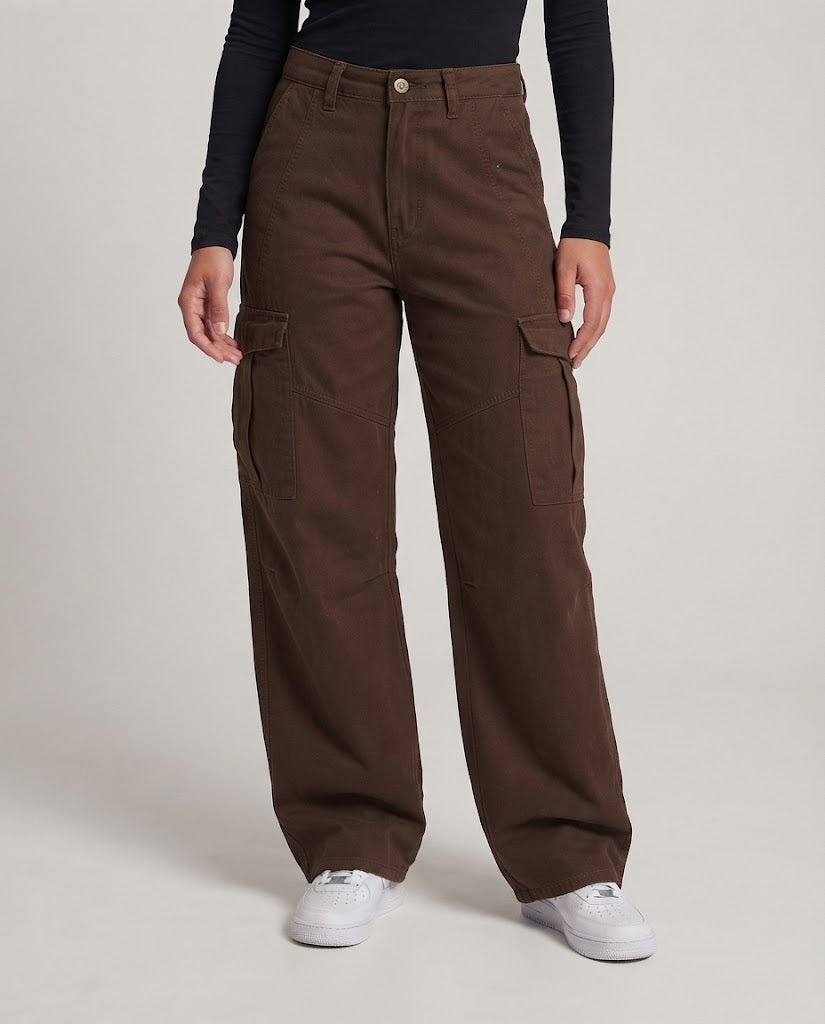 Damen Baggy-Cargo-Hose mit extrem weitem Bein und hoher Bundführung Drune