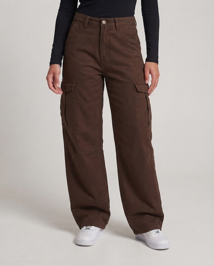 Damen Baggy-Cargo-Hose mit extrem weitem Bein und hoher Bundführung Drune
