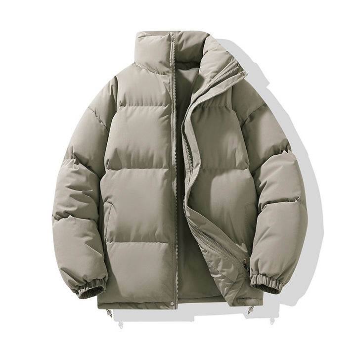 Herren-Steppjacke, einfarbig, locker, urbaner Stil