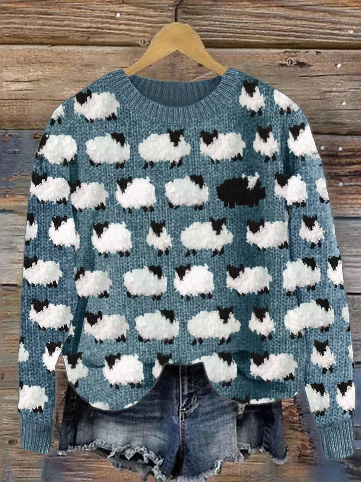 Drune | Wollpullover mit Schafsmuster