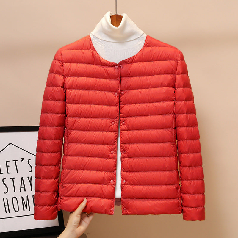 Leichte Damen-Daunenjacke, kurz, als Unterziehjacke
