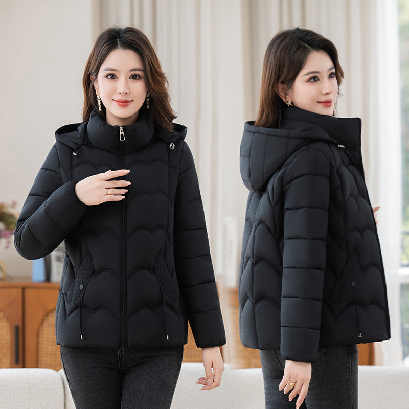 Kurze, wattierte Damenjacke für Senioren
