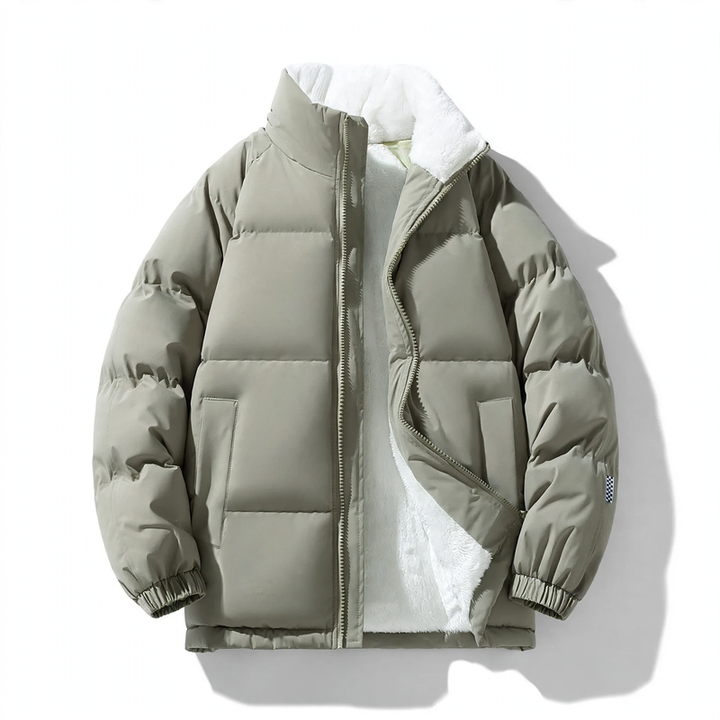 Herren-Steppjacke, winddicht, Stehkragen, locker