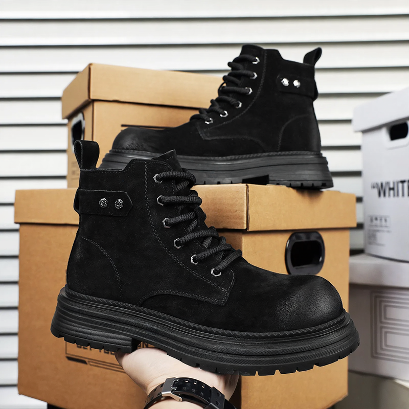 Robuste Herren-Lederstiefel im Vintage-Stil