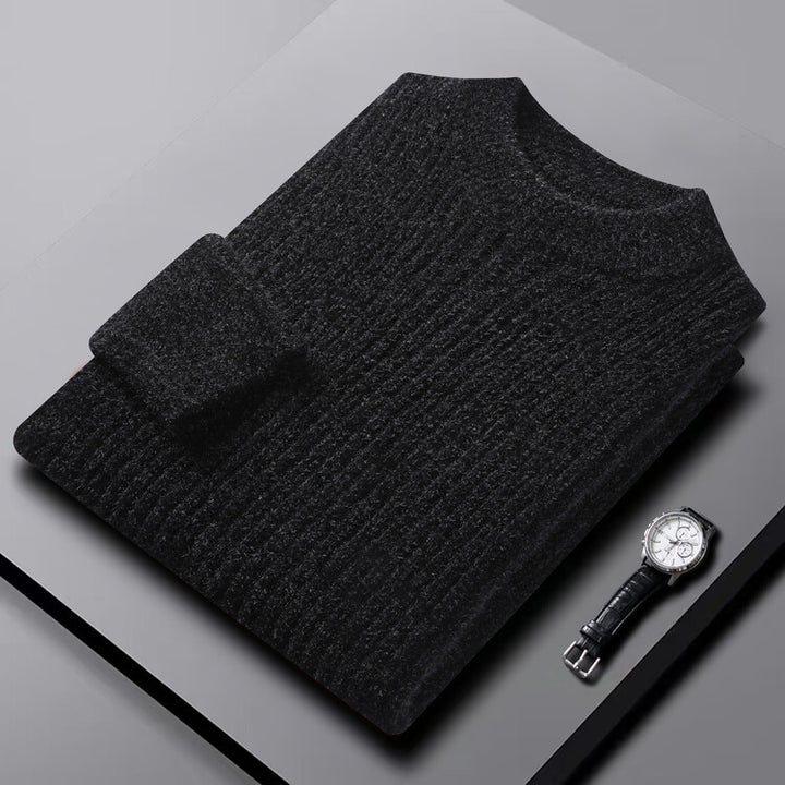 Herren-Chenille-Pullover mit hohem Kragen