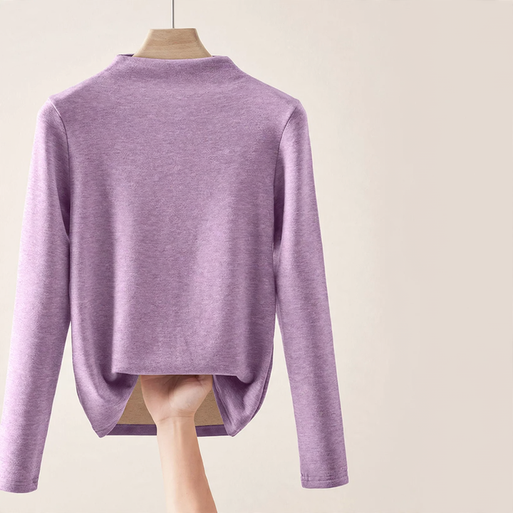 Damen-Unterziehshirt, gefüttert, mit Stehkragen