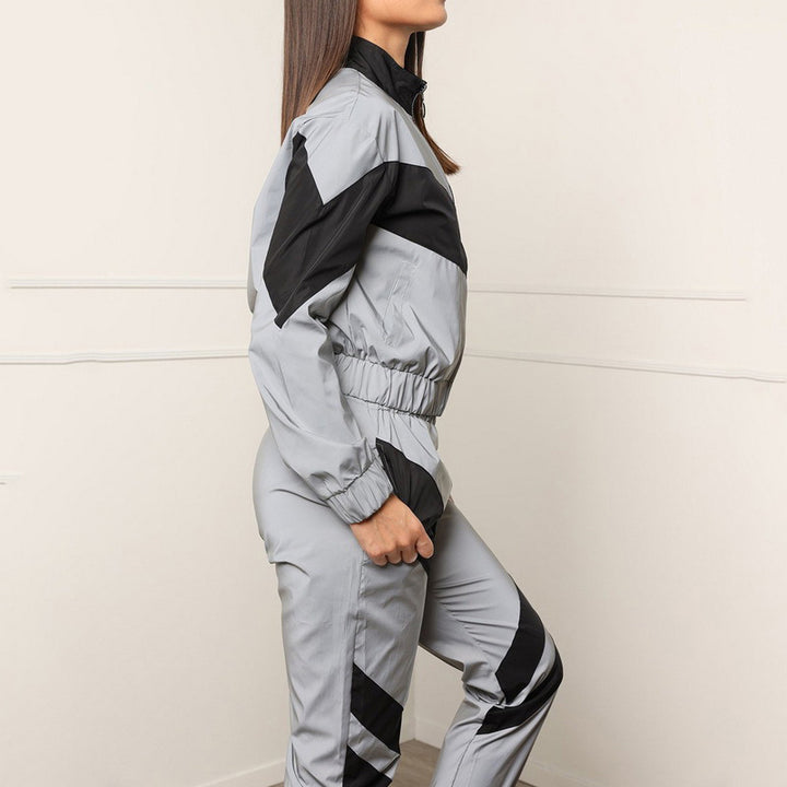 Damen Sportliches Jogginganzug mit kontrastierenden Farbakzenten und sportlichem Schnitt Drune