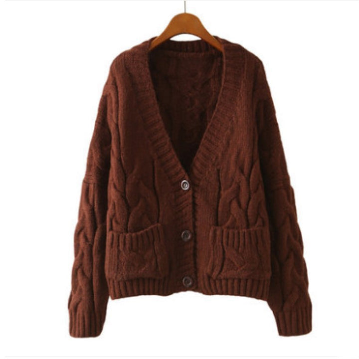 Damen Grobstrick Cardigan mit klassischem Zopfmuster und praktischen Taschen Drune