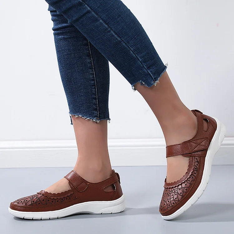 Drune | Orthopädische Komfortschuhe aus weißem Leder für Damen