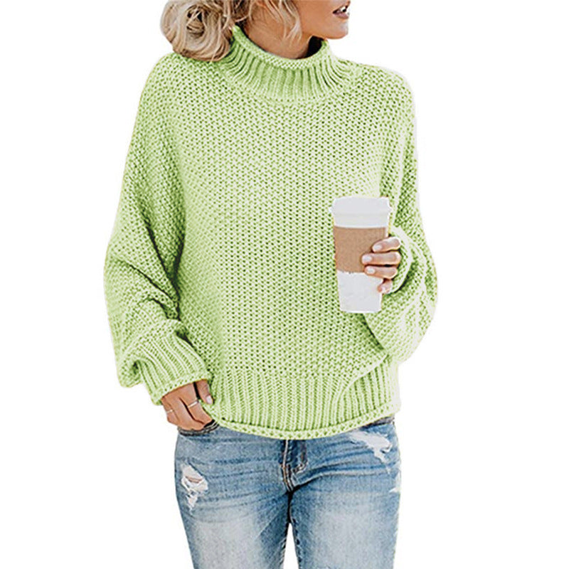 Damen Hochabschließender Strickpullover in lässiger Boxform mit Rollkragen und strukturierter Textur Drune
