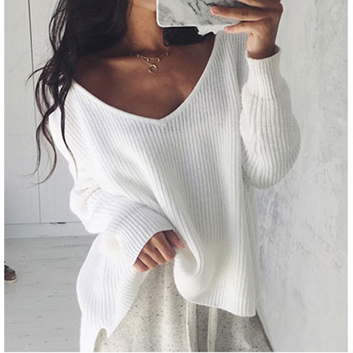 Damen Oversized Strickpullover mit weitem Schnitt und lässigem Design Drune