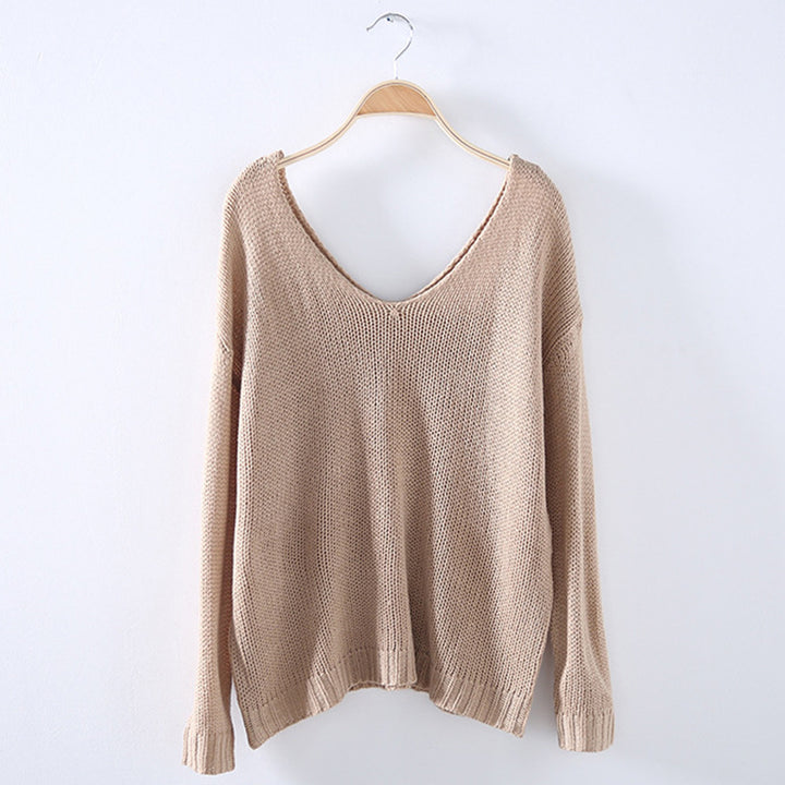 Damen Großer Strickpullover mit offener Schulterpartie und lässigem Schnitt Drune