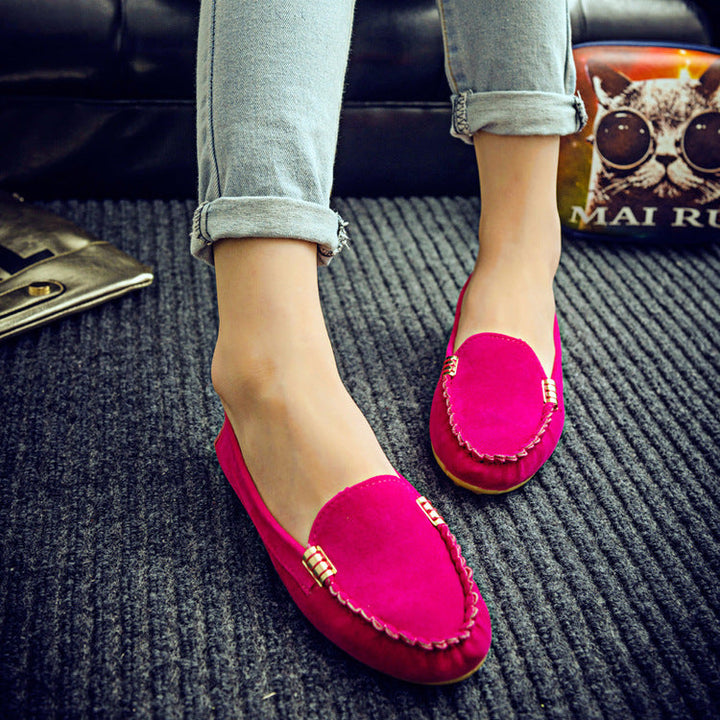 Damen nan bequeme Veloursleder Mokassins mit gepolsterter Innensohle Drune