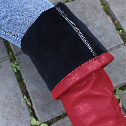 Drune | Damen Über Kniefallstiefel Spitz Schuh Hoher Stiletto