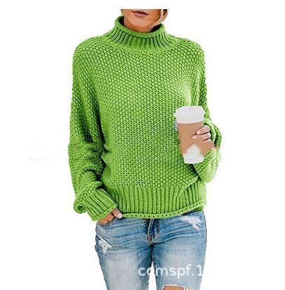 Damen Grobstrick Pullover mit hochgeschlossenem Kragen und lässigem Schnitt Drune