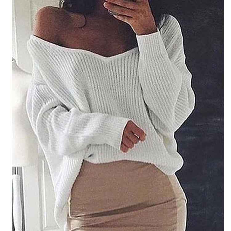 Damen Oversized Strickpullover mit weitem Schnitt und lässigem Design Drune