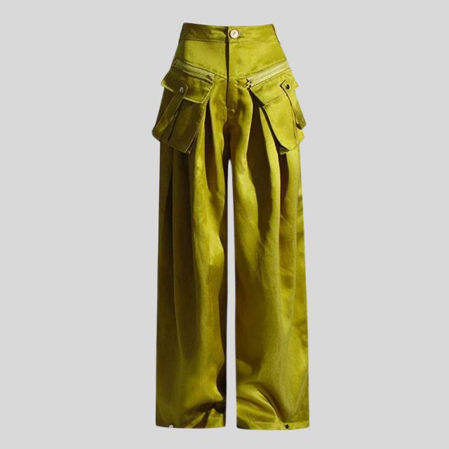 Drune | Hochgeschnittene Cargohose mit Gürteldetail