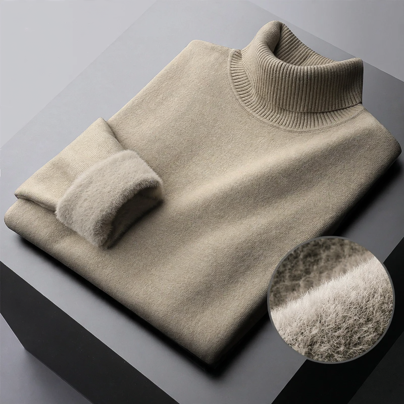Herren Strickpullover mit Innenfutter, gefüttert und warm