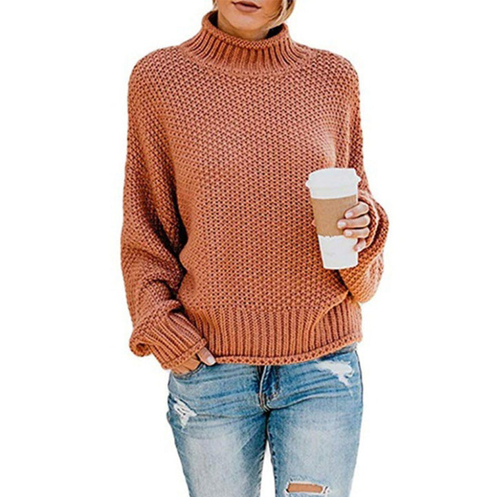 Damen Hochabschließender Strickpullover in lässiger Boxform mit Rollkragen und strukturierter Textur Drune