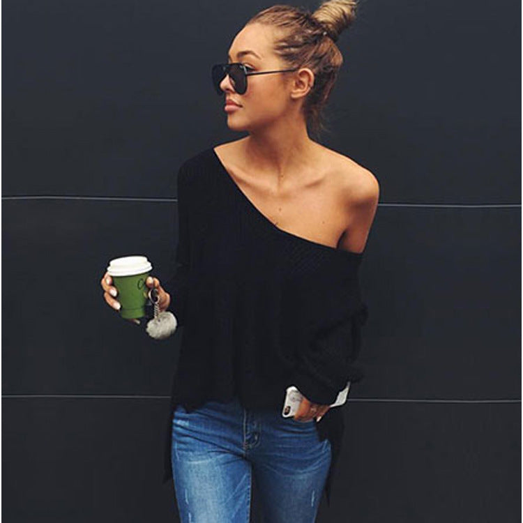 Damen Oversized Strickpullover mit weitem Schnitt und lässigem Design Drune