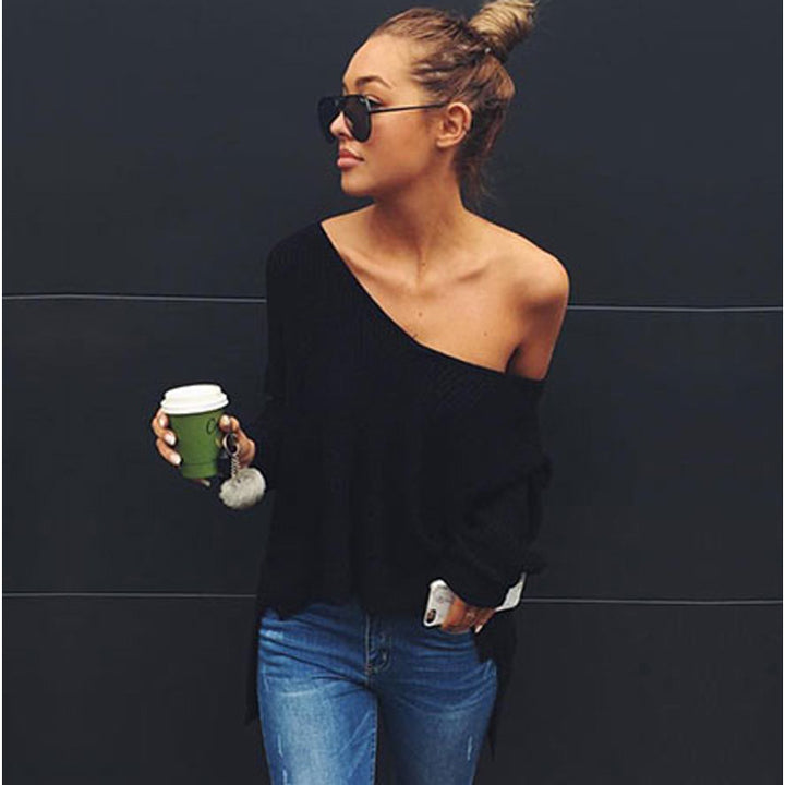Damen Oversized Strickpullover mit weitem Schnitt und lässigem Design Drune