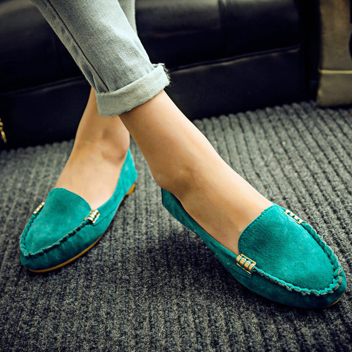 Damen nan bequeme Veloursleder Mokassins mit gepolsterter Innensohle Drune