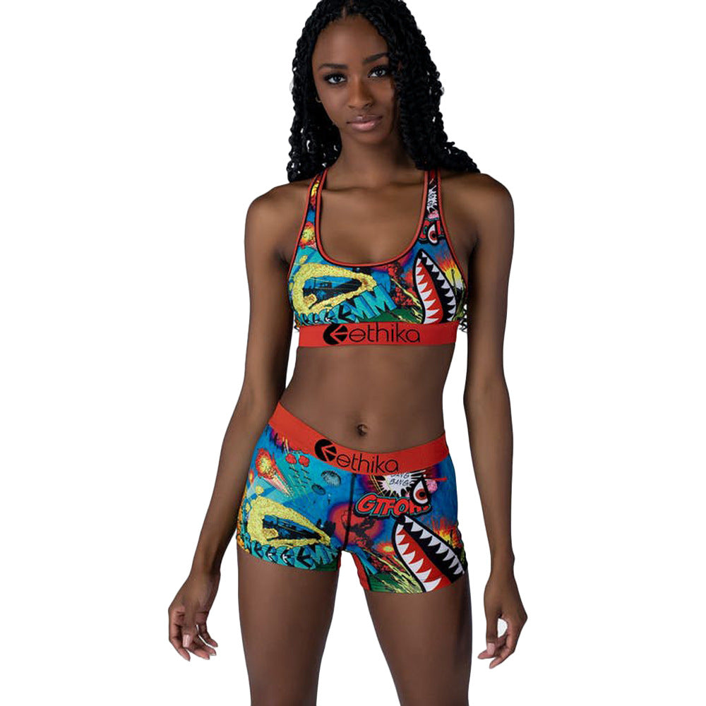 Damen Sportliches Bikini-Set mit figurbetontem Design und einzigartigem Grafikdruck Drune