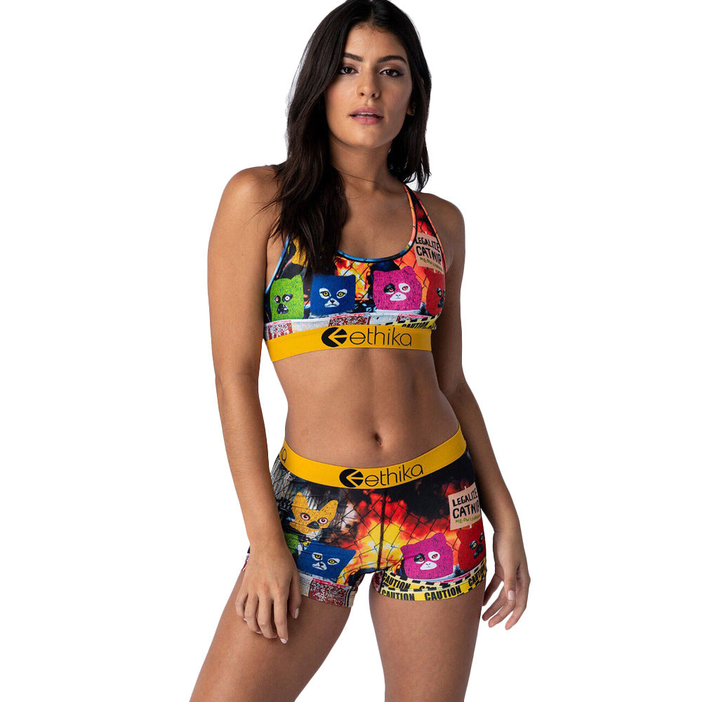 Damen Sportliches Bikini-Set mit figurbetontem Design und einzigartigem Grafikdruck Drune