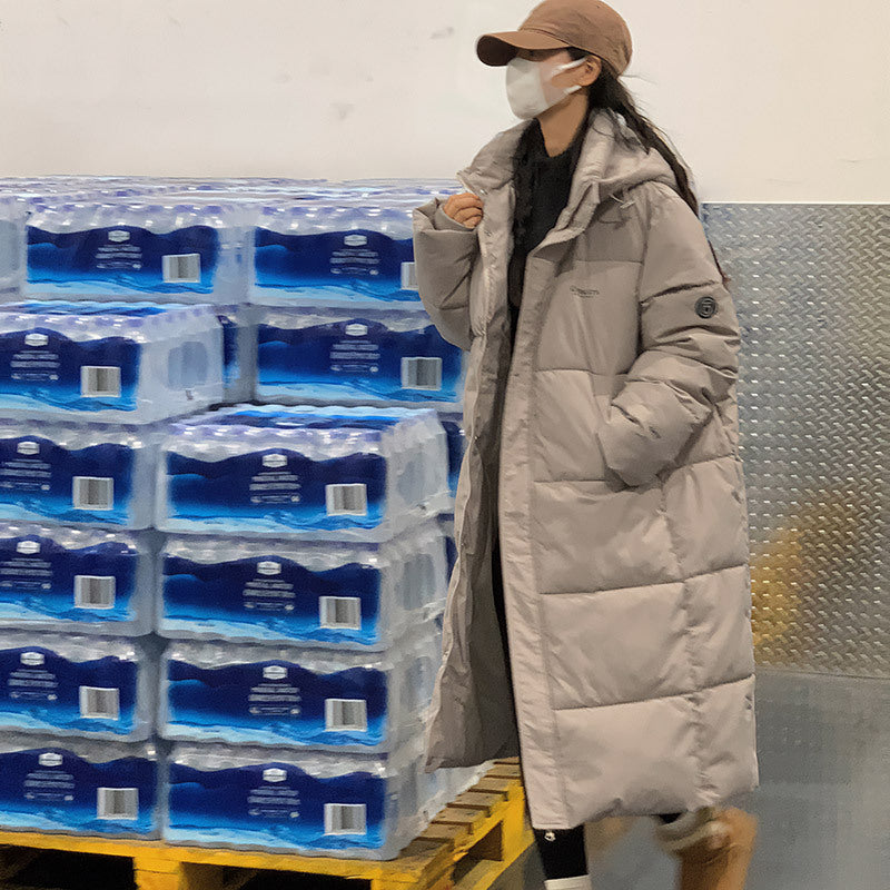 Langer, wattierter Unisex-Wintermantel, knielang