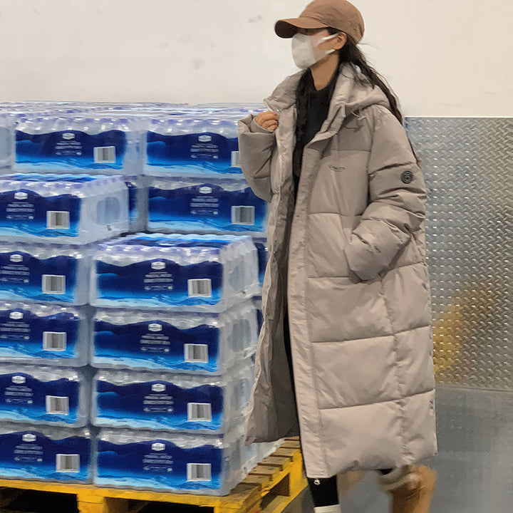 Langer, wattierter Unisex-Wintermantel, knielang
