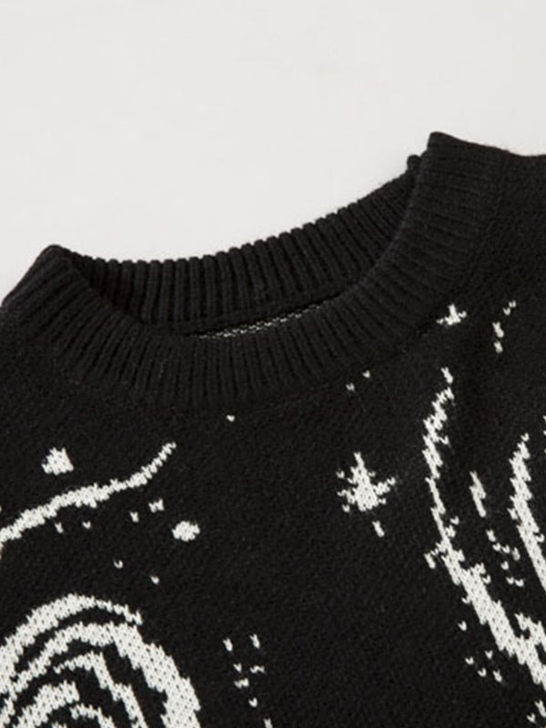 Drune | Farbe Vintage Druck Zerrissene Sweatshirt