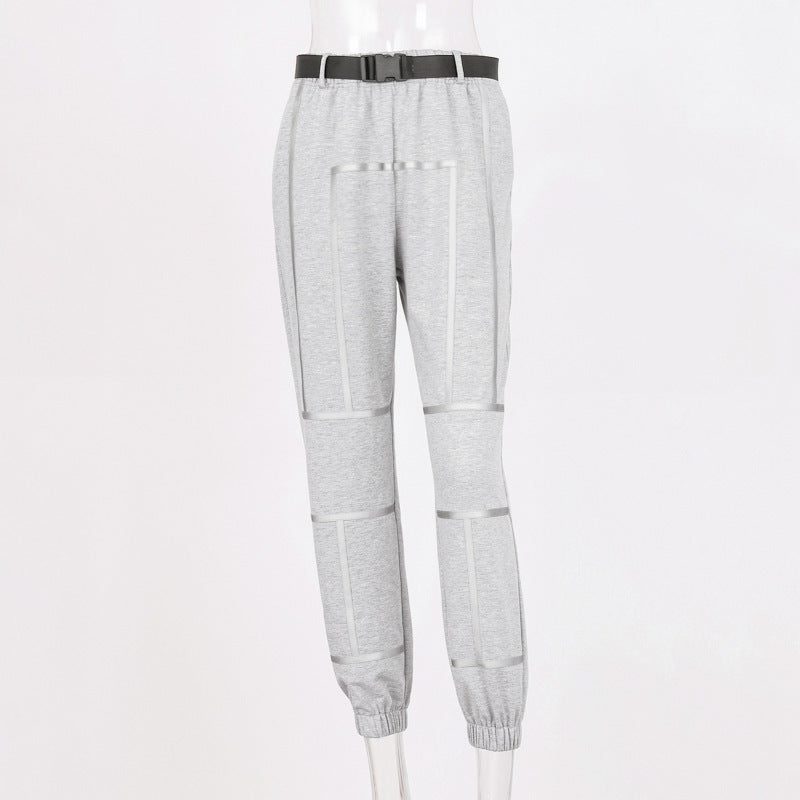 Damen sportliche Jogginghose mit modischer Silhouette und elastischem Bund Drune