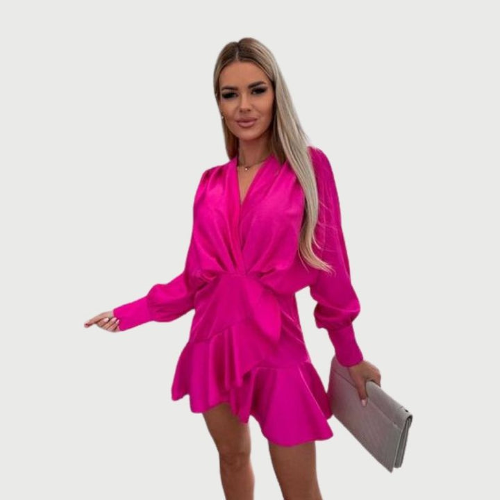 Drune | Minikleid mit langen Ärmeln und Rüschen-Saum