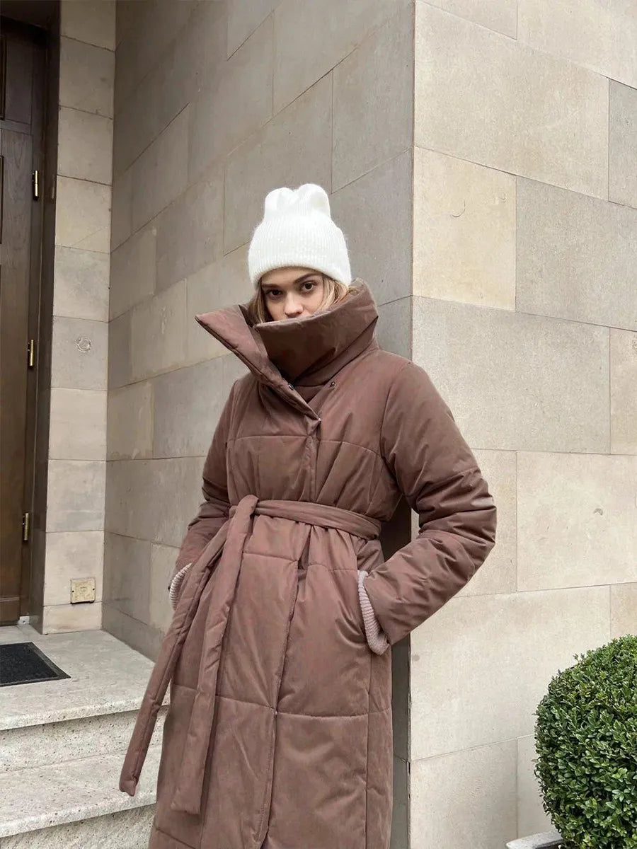 Drune | Langer Wintermantel mit breitem elegantem Kragen