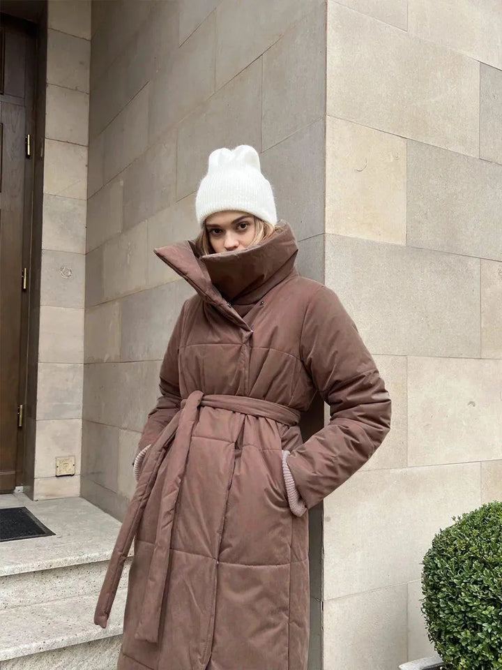 Drune | Langer Wintermantel mit breitem elegantem Kragen