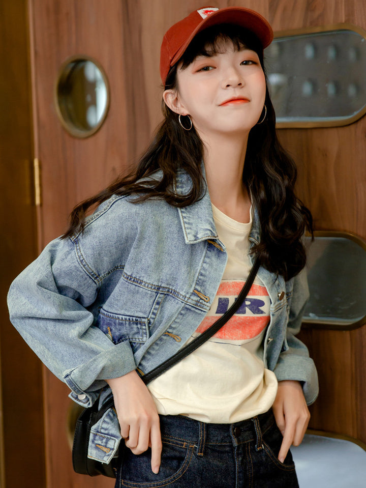Damen Oversized Jeansjacke im lässigen Style Drune