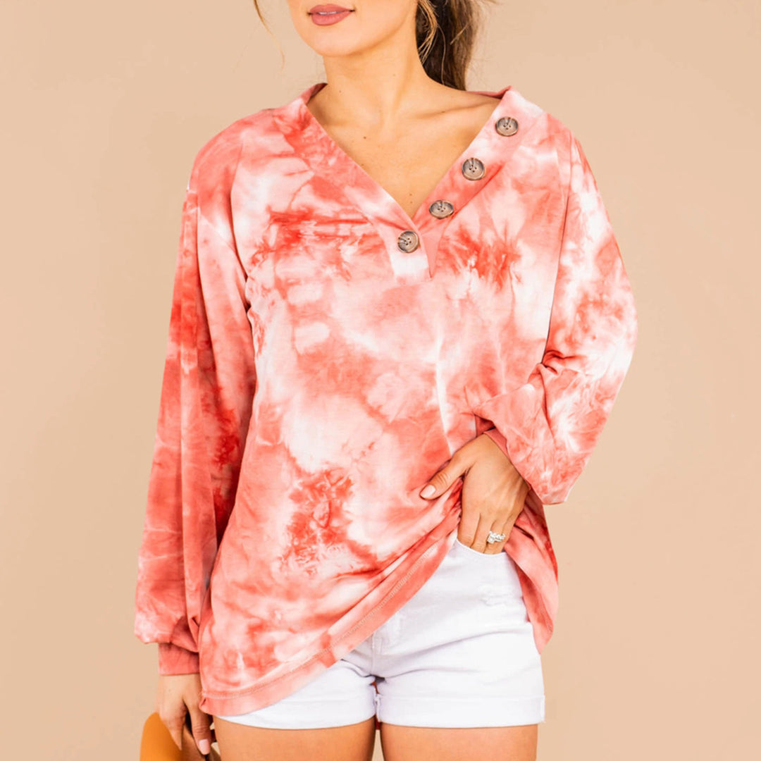 Damen Lässiges Oversized-Hemd mit Knopfleiste Drune