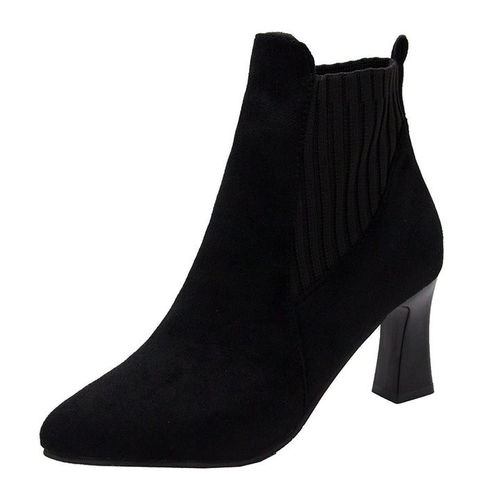 Damen nan spitze Ankleboots mit seitlichem Stretch-Einsatz und sculpted Blockabsatz Drune