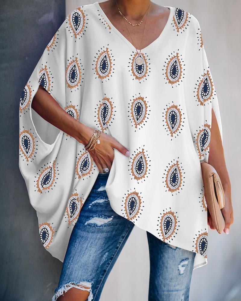 Damen oversized Poncho mit V-Ausschnitt und lässigem Schnitt Drune