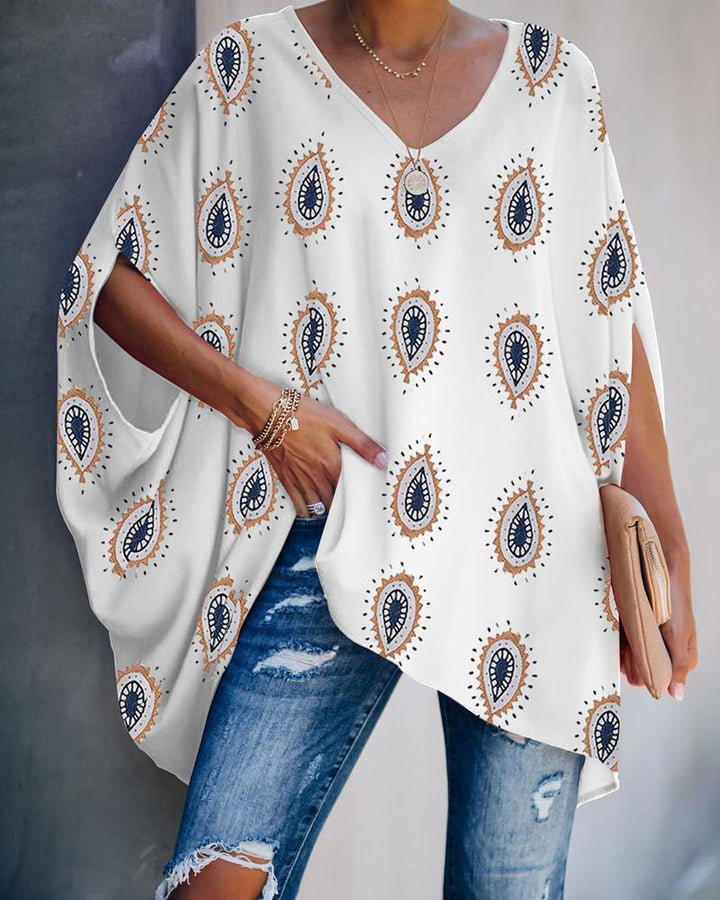 Damen oversized Poncho mit V-Ausschnitt und lässigem Schnitt Drune