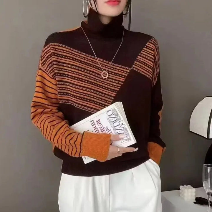 Wendbarer Strickpullover für Damen, zweifarbig
