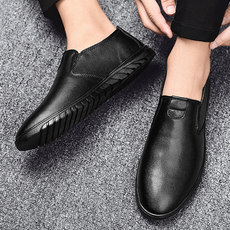 Herren Slip-On Freizeitleder Slipper mit weicher Sohle Drune