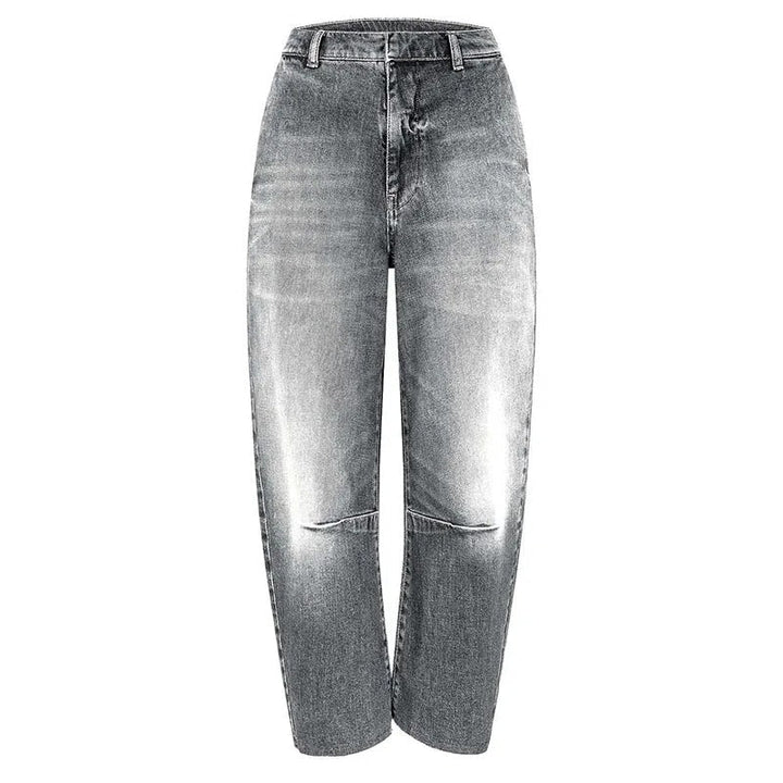 Drune | Casual denim jacket with belt, stand-up collar and long sleeves