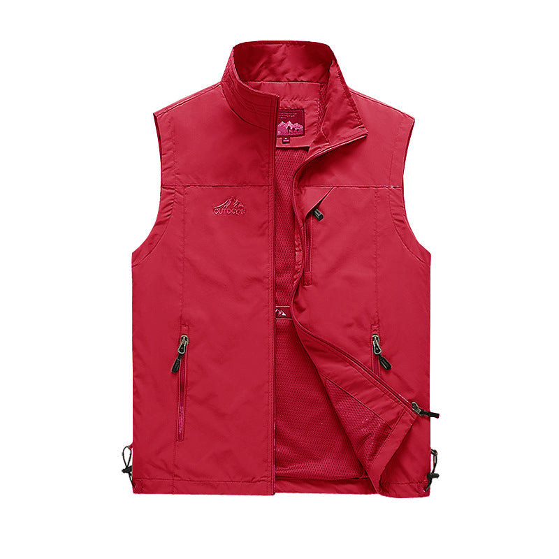 Herren Softshell-Outdoorweste mit atmungsaktivem Meshfutter, Reißverschlusstaschen und Stehkragen Drune
