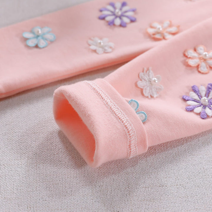 Mädchen Leggings mit floralem Applikationsdesign Drune
