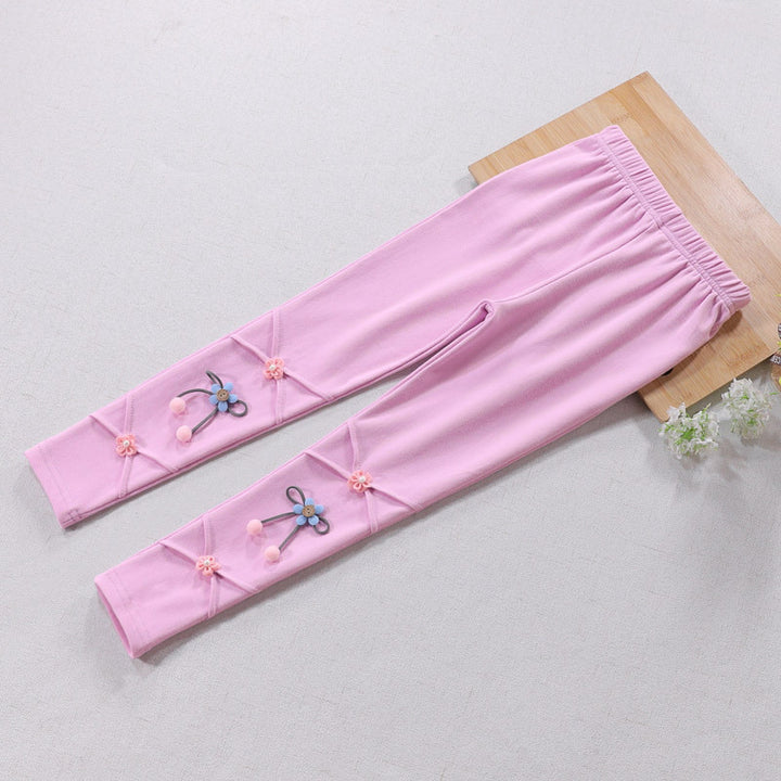 Mädchen Leggings mit floralen Applikationen Drune