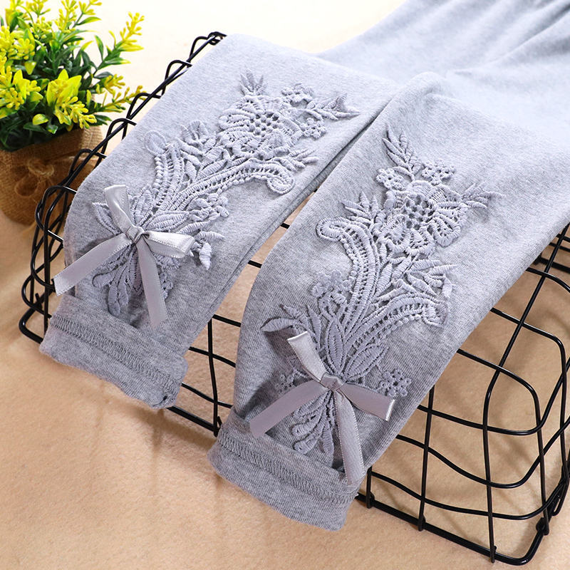 Damen Leggings mit elegantem Blumenstickdesign Drune