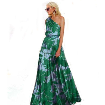 Damen Maxikleid mit asymmetrischem Oberteil und floralem Print Drune