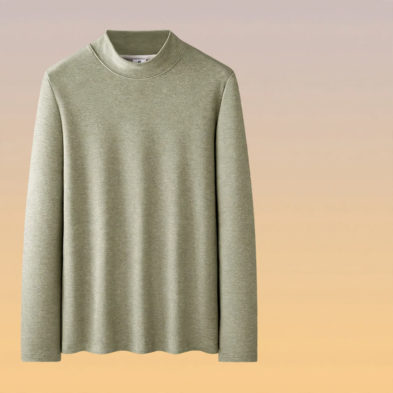 Herren-Langarm-Unterziehshirt mit Stehkragen