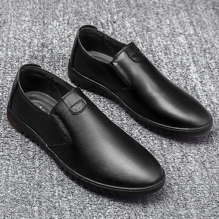 Herren Slip-On Freizeitleder Slipper mit weicher Sohle Drune
